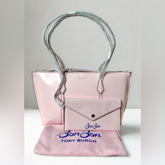 Tory Burch Handbags - New Limiter Edition Tory Burch Bon Bon Patent Leather Perry Tote Pink